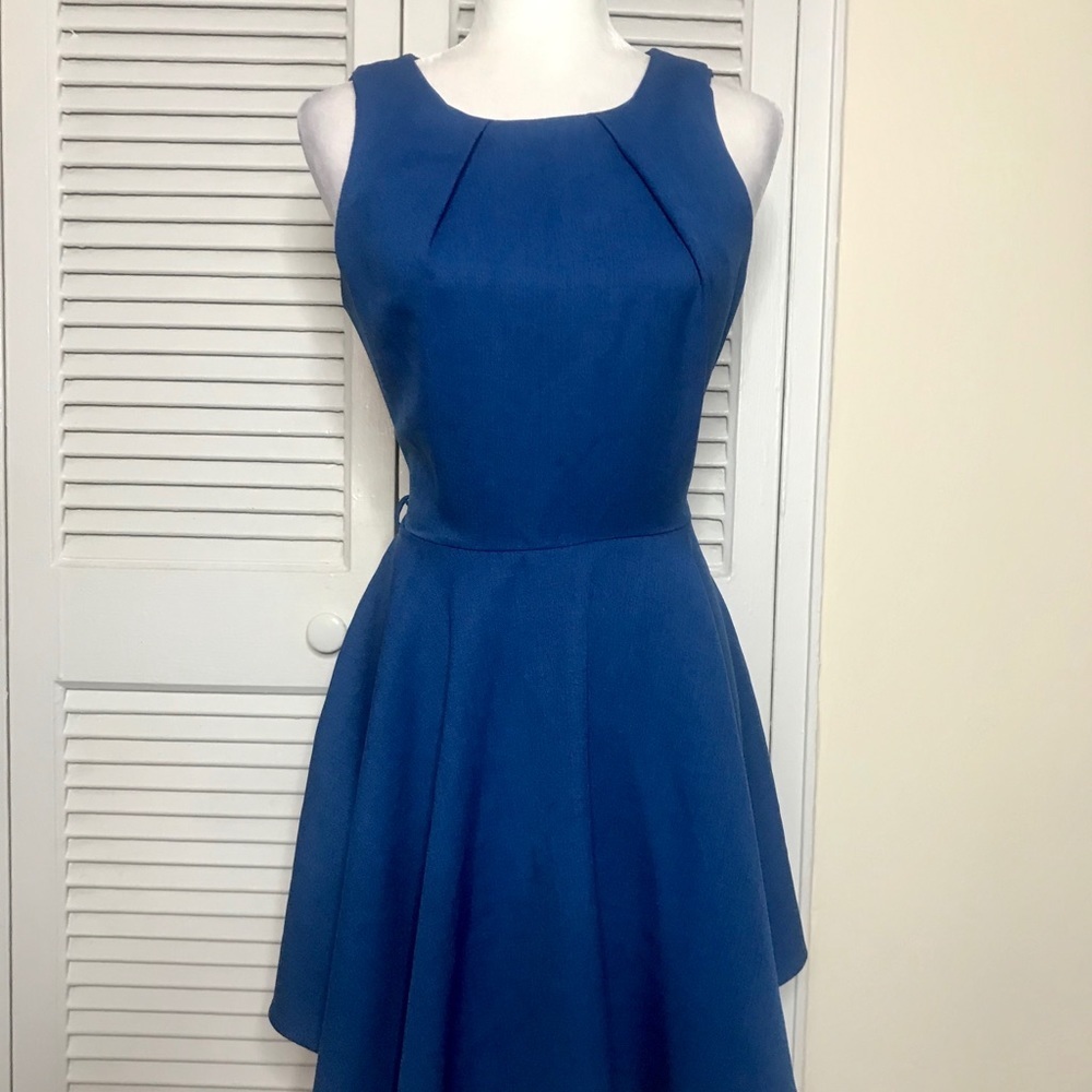 Janette Fashion Fit & Flare Navy Blue Dress - Picture 2 of 5